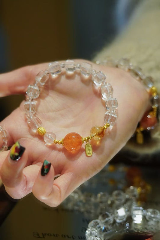 🌞Earth & Metal｜Rock Candy Quartz Bracelet: Essence of gentleness✨